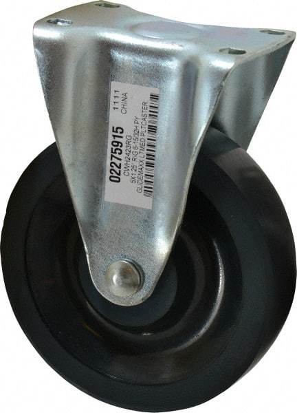 Value Collection - 5" Diam x 1-1/4" Wide x 6-15/32" OAH Top Plate Mount Rigid Caster - Polyurethane, 220 Lb Capacity, Ball Bearing, 2-7/8 x 3-5/8" Plate - Benchmark Tooling