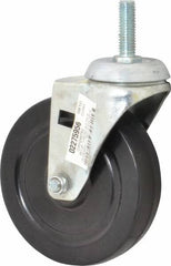 Value Collection - 5" Diam x 1-1/4" Wide x 6-1/8" OAH Stem Mount Swivel Caster - Soft Rubber, 200 Lb Capacity, Plain Bearing, 1/2-13 x 1-1/2" Threaded Stem - Benchmark Tooling
