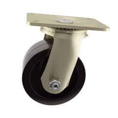 Value Collection - 4" Diam x 2" Wide x 5-5/8" OAH Top Plate Mount Swivel Caster - Polyurethane, 600 Lb Capacity, Delrin Bearing, 4 x 4-1/2" Plate - Benchmark Tooling