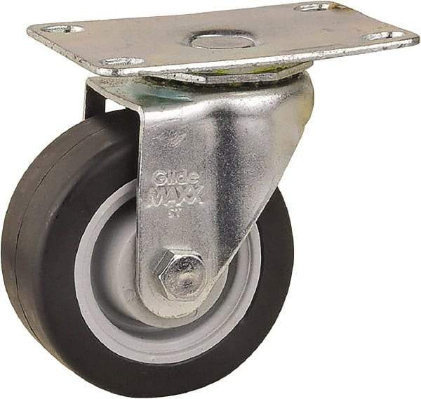 Value Collection - 3" Diam x 1-1/4" Wide x 3-3/4" OAH Top Plate Mount Swivel Caster - Polyurethane, 210 Lb Capacity, Ball Bearing, 3-5/8 x 2-7/8" Plate - Benchmark Tooling