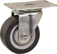Value Collection - 3" Diam x 1-1/4" Wide x 3-3/4" OAH Top Plate Mount Swivel Caster - Polyurethane, 210 Lb Capacity, Ball Bearing, 3-5/8 x 2-7/8" Plate - Benchmark Tooling