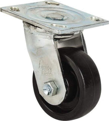 Value Collection - 4" Diam x 1-1/2" Wide x 5-5/8" OAH Top Plate Mount Swivel Caster - Polypropylene, 400 Lb Capacity, Roller Bearing, 4 x 4-1/2" Plate - Benchmark Tooling