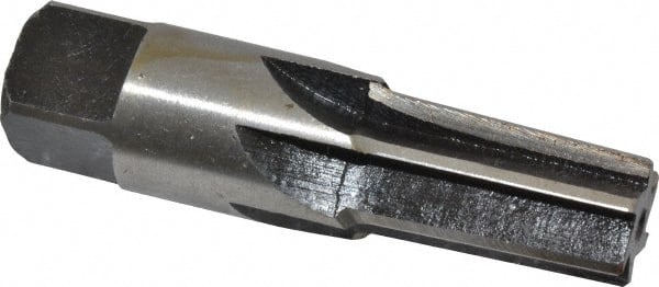 Interstate - 3/8" Pipe, 0.606" Diam, 0.54" Small End Diam, Straight Shank, 1-1/16" Flute, Taper Pipe Reamer - Benchmark Tooling