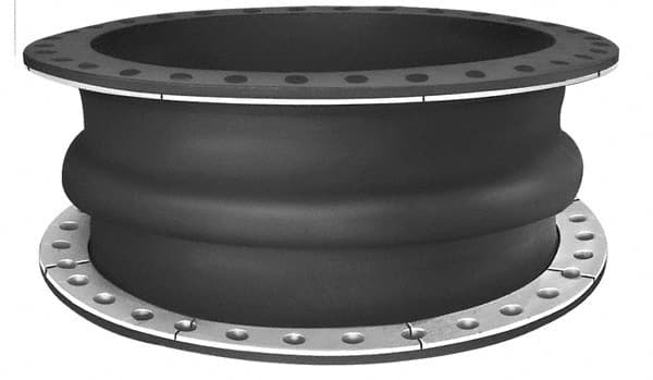 Mercer Rubber - 8" Pipe, Nitrile Single Arch Pipe Expansion Joint - 6" Long, 1/2" Extension, 3/4" Compression, 250 Max psi, Flanged - Benchmark Tooling