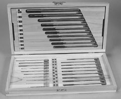 Made in USA - 1/16" to 1/8", Chucking Reamer Set - Spiral Flute, Right Hand Cut, 29 Pieces - Benchmark Tooling