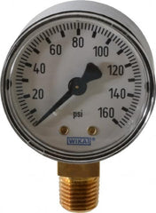 Wika - 2" Dial, 1/4 Thread, 0-160 Scale Range, Pressure Gauge - Lower Connection Mount, Accurate to 3-2-3% of Scale - Benchmark Tooling