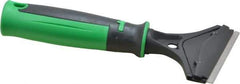 Unger - Stiff Carbon Steel 1-Edge Scraper - 4" Blade Length, Plastic Handle - Benchmark Tooling