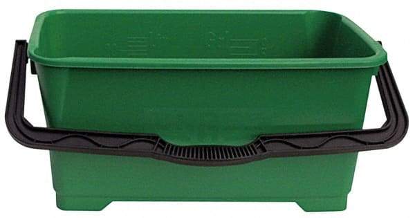 Unger - 6 Gal, Plastic Rectangular Green Bucket/Pail - Handle Included - Benchmark Tooling