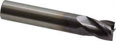 M.A. Ford - 7/16", 5/8" LOC, 7/16" Shank Diam, 2-1/2" OAL, 4 Flute, Solid Carbide Square End Mill - Single End, TiAlN Finish, Spiral Flute, 30° Helix, Centercutting, Right Hand Cut, Right Hand Flute, Series 163 - Benchmark Tooling