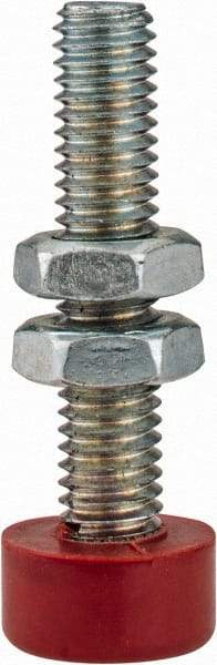 De-Sta-Co - M5 Carbon Steel Cap Tip Clamp Spindle Assembly - 24.89mm Thread Length, 28.96mm OAL, Flat Tip Cap, 0.39" Tip Surface Diam, Use with Toggle Clamps - Benchmark Tooling