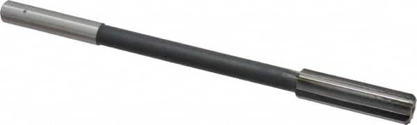 Interstate - 9/16" High Speed Steel Chucking Reamer - Straight Flute, 0.4355" Straight Shank, 2" Flute Length, 8" OAL - Benchmark Tooling