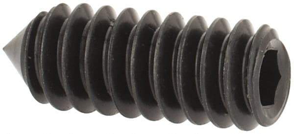 Value Collection - #10-24 UNC, 1/2" OAL, Cone Point Set Screw - Grade 8 Alloy Steel, 3/32" Key - Benchmark Tooling