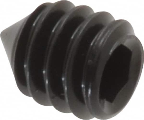 Value Collection - 1/4-20 UNC, 5/16" OAL, Cone Point Set Screw - Grade 8 Alloy Steel, 1/8" Key - Benchmark Tooling
