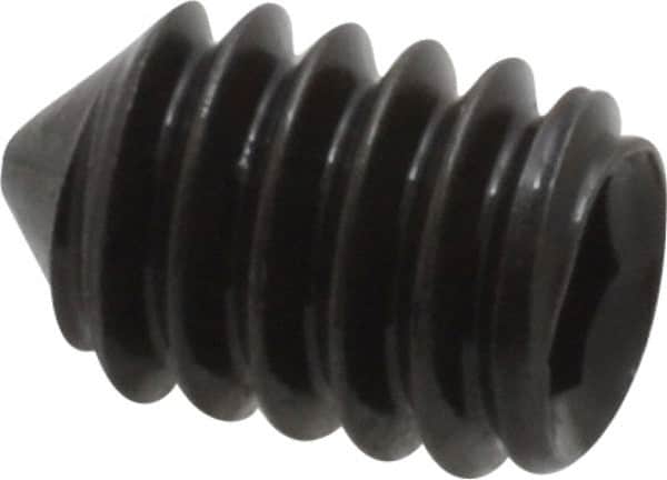 Value Collection - 1/4-20 UNC, 3/8" OAL, Cone Point Set Screw - Grade 8 Alloy Steel, 1/8" Key - Benchmark Tooling