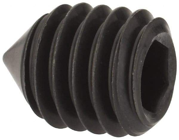 Value Collection - 3/8-16 UNC, 1/2" OAL, Cone Point Set Screw - Grade 8 Alloy Steel, 3/16" Key - Benchmark Tooling