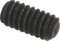 Value Collection - 1/4-20 UNC, 1/2" OAL, Flat Point Set Screw - Grade 8 Alloy Steel, 1/8" Key - Benchmark Tooling