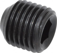 Value Collection - 3/8-24 UNF, 3/8" OAL, Flat Point Set Screw - Grade 8 Alloy Steel, 3/16" Key - Benchmark Tooling