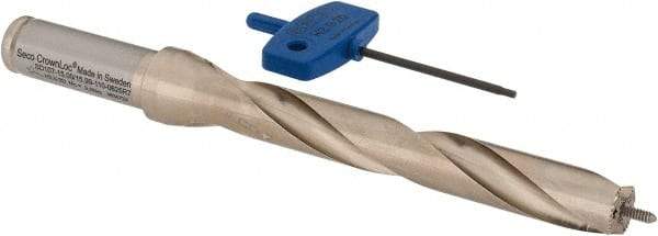 Seco - 15 to 15.99mm Diam, 7xD, 4.331" Max Depth, 5/8" Shank Diam, 4.843" Flute, 7.441" OAL, Replaceable Tip Drill - Series SD107 - Benchmark Tooling