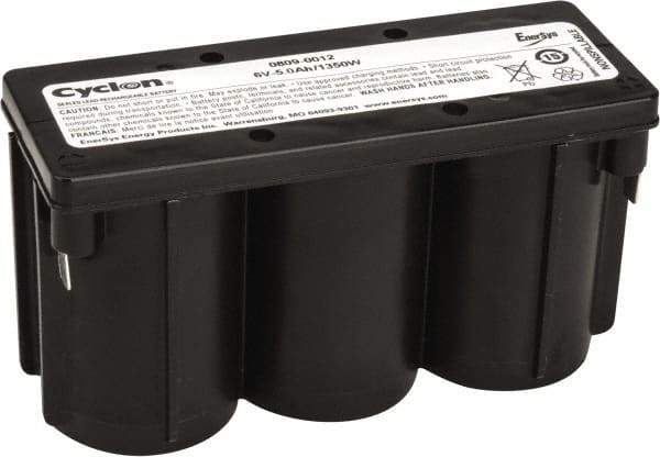 Mule - Pure Lead, Quick-Disconnect Tab Terminal, 6 Volt, 5 Amp, Lead Rechargeable Battery - 1/4" Tab Width x 0.032" Tab Thickness, 12.11" Wide x 3.05" High x 5.47" Deep - Benchmark Tooling