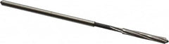 Interstate - 1/8" High Speed Steel Chucking Reamer - Spiral Flute, 0.119" Straight Shank, 7/8" Flute Length, 3-1/2" OAL - Benchmark Tooling