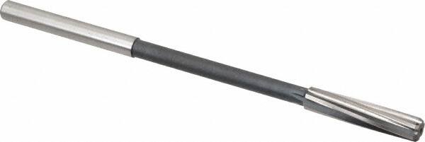 Interstate - 21/64" High Speed Steel Chucking Reamer - Spiral Flute, 0.2792" Straight Shank, 1-1/2" Flute Length, 6" OAL - Benchmark Tooling