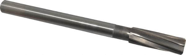 Interstate - 7/8" High Speed Steel Chucking Reamer - Spiral Flute, 3/4" Straight Shank, 2-5/8" Flute Length, 10" OAL - Benchmark Tooling