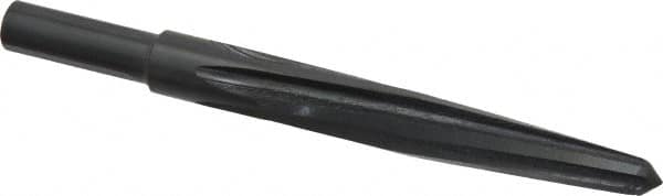 Made in USA - 5/8" Reamer Diam, 11/32" Small End Diam, 1/2" Diam Straight Shank, 4-1/2" Flute, Bridge Reamer - Benchmark Tooling