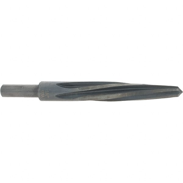 Made in USA - 3/4" Reamer Diam, 13/32" Small End Diam, 1/2" Diam Straight Shank, 5" Flute, Bridge Reamer - Benchmark Tooling