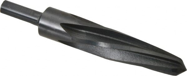 Made in USA - 1-1/16" Reamer Diam, 5/8" Small End Diam, 1/2" Diam Straight Shank, 5" Flute, Bridge Reamer - Benchmark Tooling