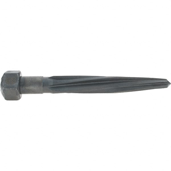 Made in USA - 11/16" Reamer Diam, 3/8" Small End Diam, 1-1/16" Hex Shank, 4-1/2" Flute, Car Reamer - Benchmark Tooling