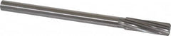 Chucking Reamer: 21/32″ Dia, 9″ OAL, 2-1/4″ Flute Length, Straight Shank, High Speed Steel 8 Flute, RH