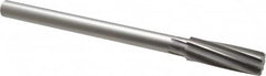 Made in USA - 13/16" High Speed Steel 8 Flute Chucking Reamer - Spiral Flute, 5/8" Straight Shank, 2-1/2" Flute Length, 9-1/2" OAL - Benchmark Tooling