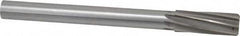 Made in USA - 1" High Speed Steel 8 Flute Chucking Reamer - Spiral Flute, 7/8" Straight Shank, 2-3/4" Flute Length, 10-1/2" OAL - Benchmark Tooling