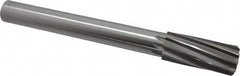 Made in USA - 1-1/2" High Speed Steel 10 Flute Chucking Reamer - Spiral Flute, 1-1/4" Straight Shank, 3-1/2" Flute Length, 12-1/2" OAL - Benchmark Tooling