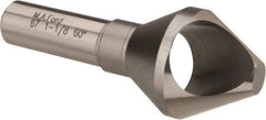 M.A. Ford - 1-1/8" Head Diam, 1/2" Shank Diam, 0 Flute 60° High Speed Steel Countersink - Bright Finish, 2-7/8" OAL, Single End, Straight Shank, Right Hand Cut - Benchmark Tooling