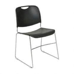 NPS - Polypropylene Black Chrome Stacking Chair - Silver Frame, 19-1/4 Inch Wide x 21-1/4 Inch Deep x 17-1/2 Inch High - Benchmark Tooling