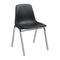 NPS - Polypropylene Black Stacking Chair - Silver Frame, 22 Inch Wide x 22-1/4 Inch Deep x 31 Inch High - Benchmark Tooling