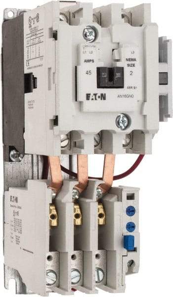 Eaton Cutler-Hammer - 110 Coil VAC at 50 Hz, 120 Coil VAC at 60 Hz, 45 Amp, NEMA Size 2, Nonreversible Open Enclosure NEMA Motor Starter - 3 hp at 1 Phase - Benchmark Tooling