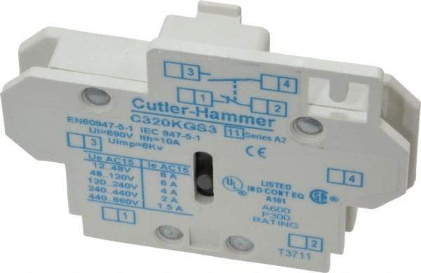 Eaton Cutler-Hammer - Starter Auxiliary Contact - For Use with 10-60A Contactors - Benchmark Tooling