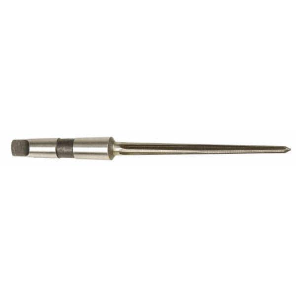 Interstate - 7/16" Reamer Diam, 7/32" Small End Diam, 2MT Morse Taper Shank, 4-3/8" Flute, Bridge Reamer - Benchmark Tooling
