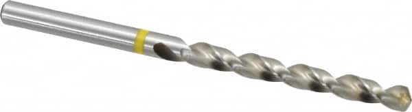 Accupro - #8 130° Vanadium High Speed Steel Jobber Drill - Bright Finish, Right Hand Cut, Spiral Flute, Straight Shank, 86mm OAL, Split Point - Benchmark Tooling