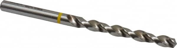 Accupro - #1 130° Vanadium High Speed Steel Jobber Drill - Bright Finish, Right Hand Cut, Spiral Flute, Straight Shank, 93mm OAL, Split Point - Benchmark Tooling