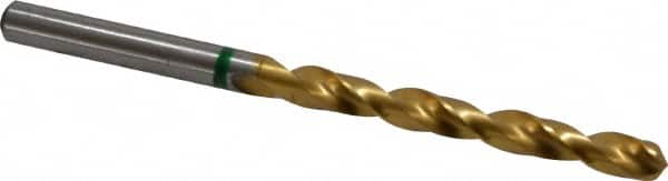 Accupro - #1 130° Cobalt Jobber Drill - TiN Finish, Right Hand Cut, Spiral Flute, Straight Shank, 93mm OAL, Split Point - Benchmark Tooling