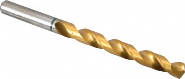 Accupro - 9mm 135° Cobalt Jobber Drill - TiN Finish, Right Hand Cut, Spiral Flute, Straight Shank, 125mm OAL, Split Point - Benchmark Tooling