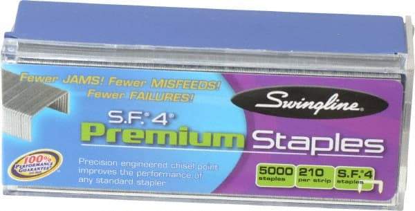 Swingline - 1/4" Leg Length, Galvanized/Low-Carbon Steel Standard Staples - 25 Sheet Capacity, For Use with 210 Full Strip Standard Staplers - Benchmark Tooling