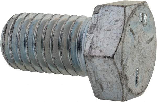Made in USA - 1/2-13 UNC, 7/8" Length Under Head Hex Head Cap Screw - Fully Threaded, Grade 5 Steel, Zinc-Plated Finish, 3/4" Hex - Benchmark Tooling