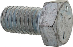Made in USA - 1/2-13 UNC, 7/8" Length Under Head Hex Head Cap Screw - Fully Threaded, Grade 5 Steel, Zinc-Plated Finish, 3/4" Hex - Benchmark Tooling