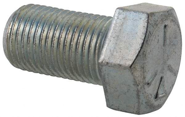 Made in USA - 9/16-18 UNF, 1" Length Under Head Hex Head Cap Screw - Fully Threaded, Grade 5 Steel, Zinc-Plated Finish, 13/16" Hex - Benchmark Tooling