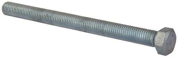 Made in North America - 5/8-11 UNC, 8" Length Under Head Hex Head Cap Screw - Fully Threaded, Grade 5 Steel, Zinc-Plated Finish, 15/16" Hex - Benchmark Tooling