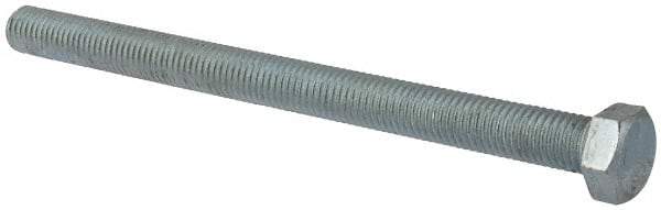 Made in North America - 5/8-11 UNC, 8-1/2" Length Under Head Hex Head Cap Screw - Fully Threaded, Grade 5 Steel, Zinc-Plated Finish, 15/16" Hex - Benchmark Tooling